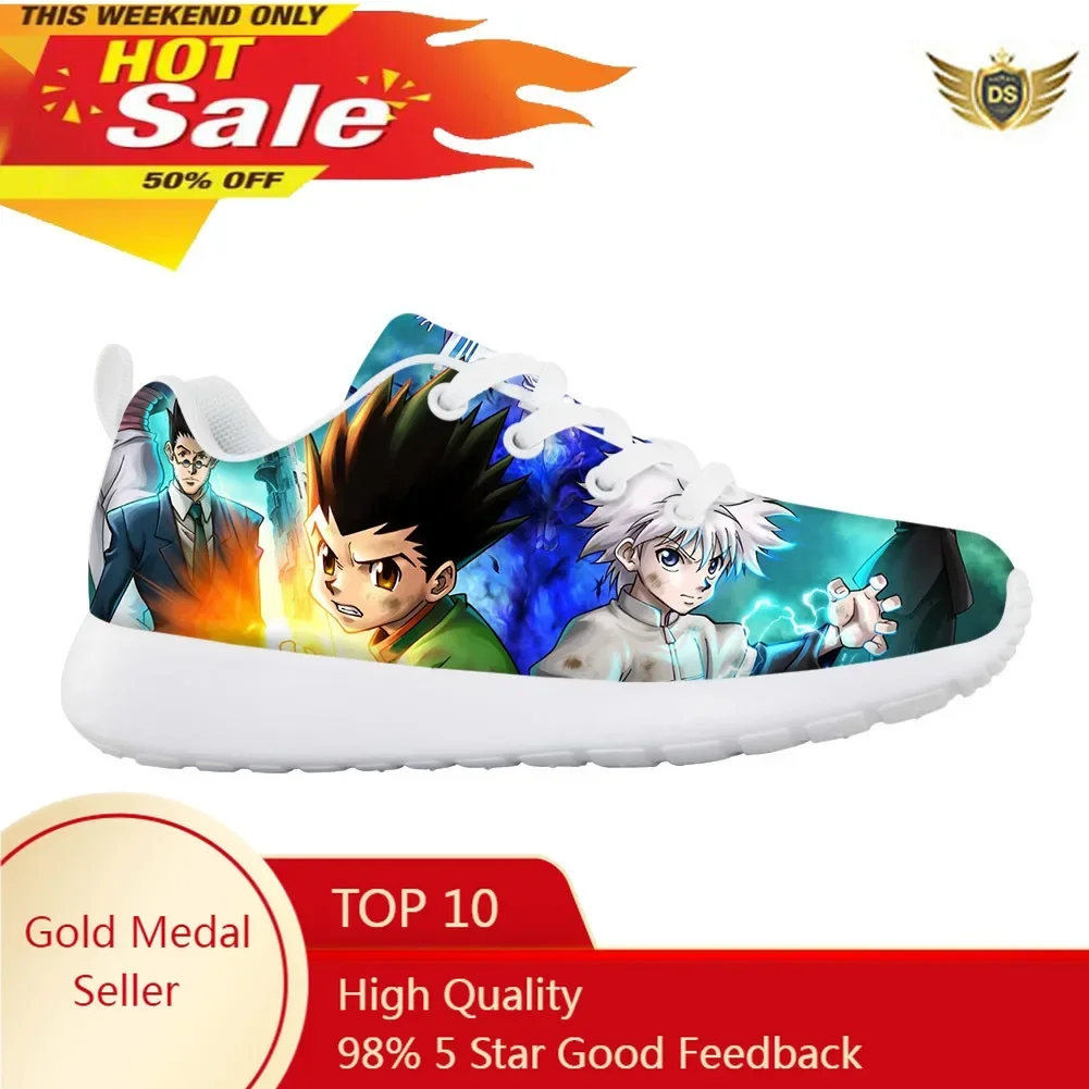 

Anime Children's Sneakers Japanese Anime Printed Spring Autumn Light Lace-up Flats For Boys Kids Running Shoes