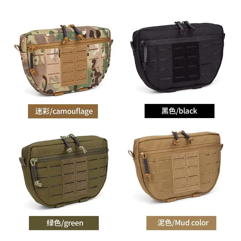 سترة معلقة على الصدر تكتيكية خفيفة الوزن مع حقيبة تخزين متنوعة معلقة أمامية سفلية وحقيبة ملحقات معلقة