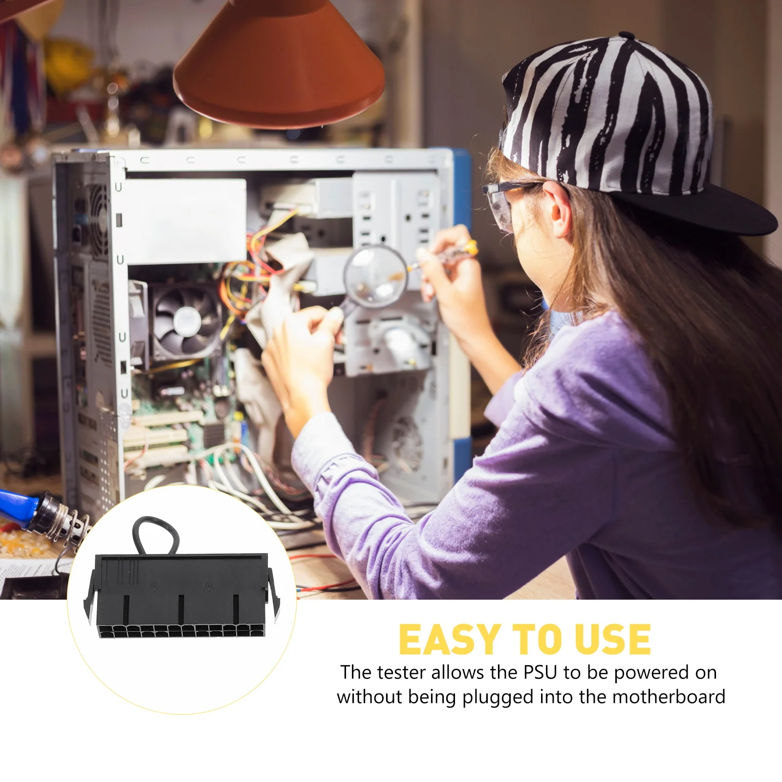 

4Pcs Atx Power Supply Starter Tester 24 Pin Jumper Bridge Plug for Testing - High Reliability Cable Workmanship