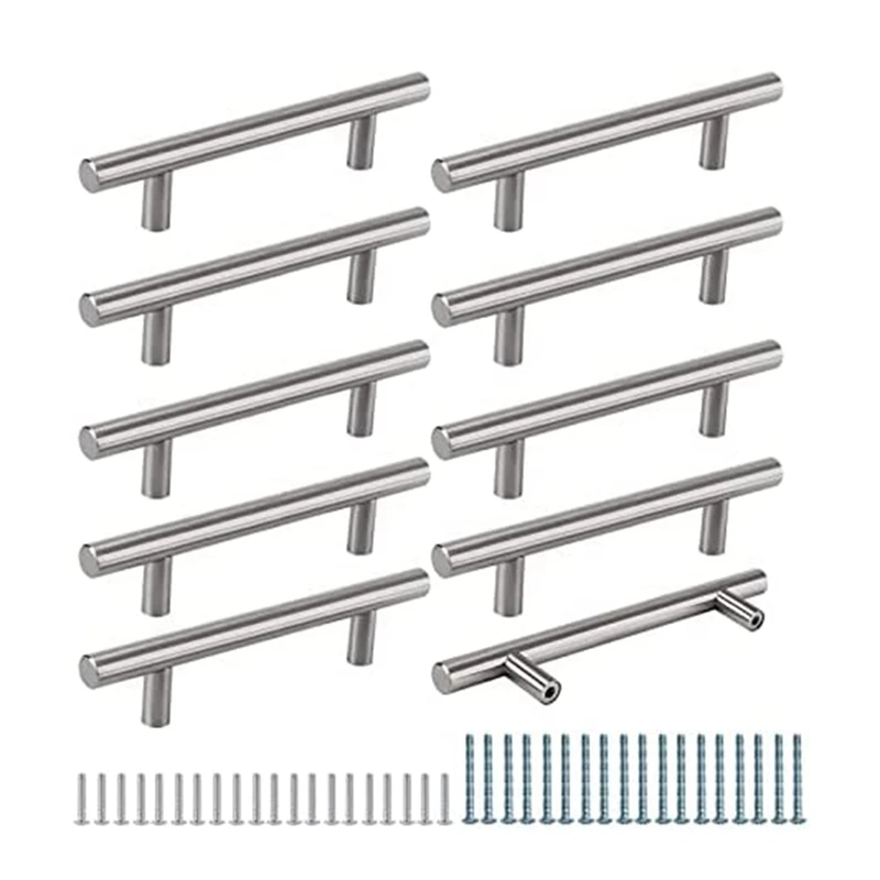 20 Pack 128Mm Hole Spacing Cabinet Pulls Silver Door Knobs Kitchen Cabinet Pulls Brushed Drawer Handles