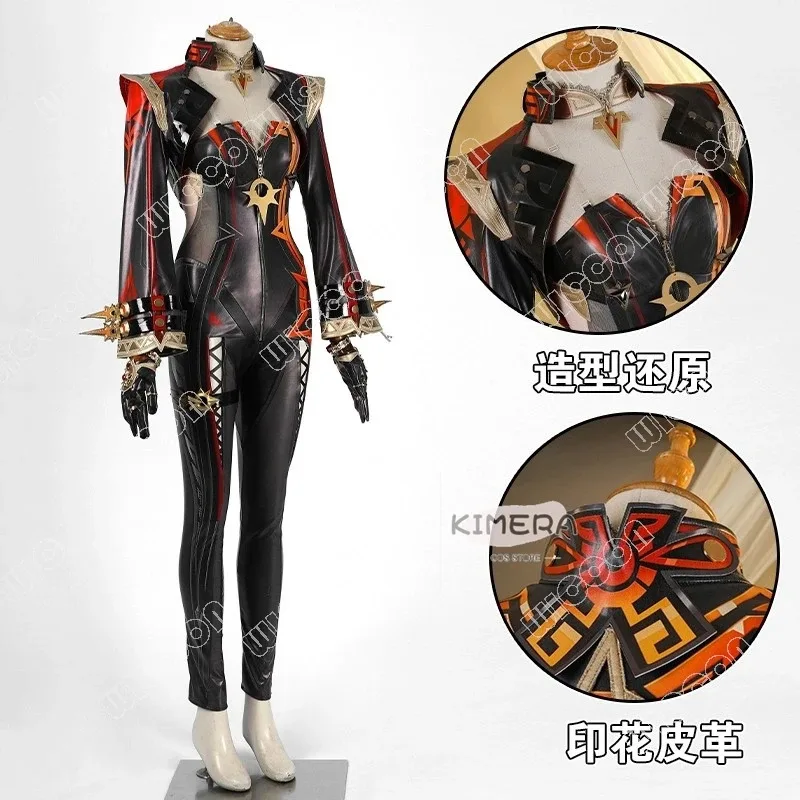 

asdh8@Game Genshin Impact Mavuika Cosplay Costume Wig Pyro Archon Cosplay Wig Natlan Anime Uniform Halloween Fire Elemental Dres