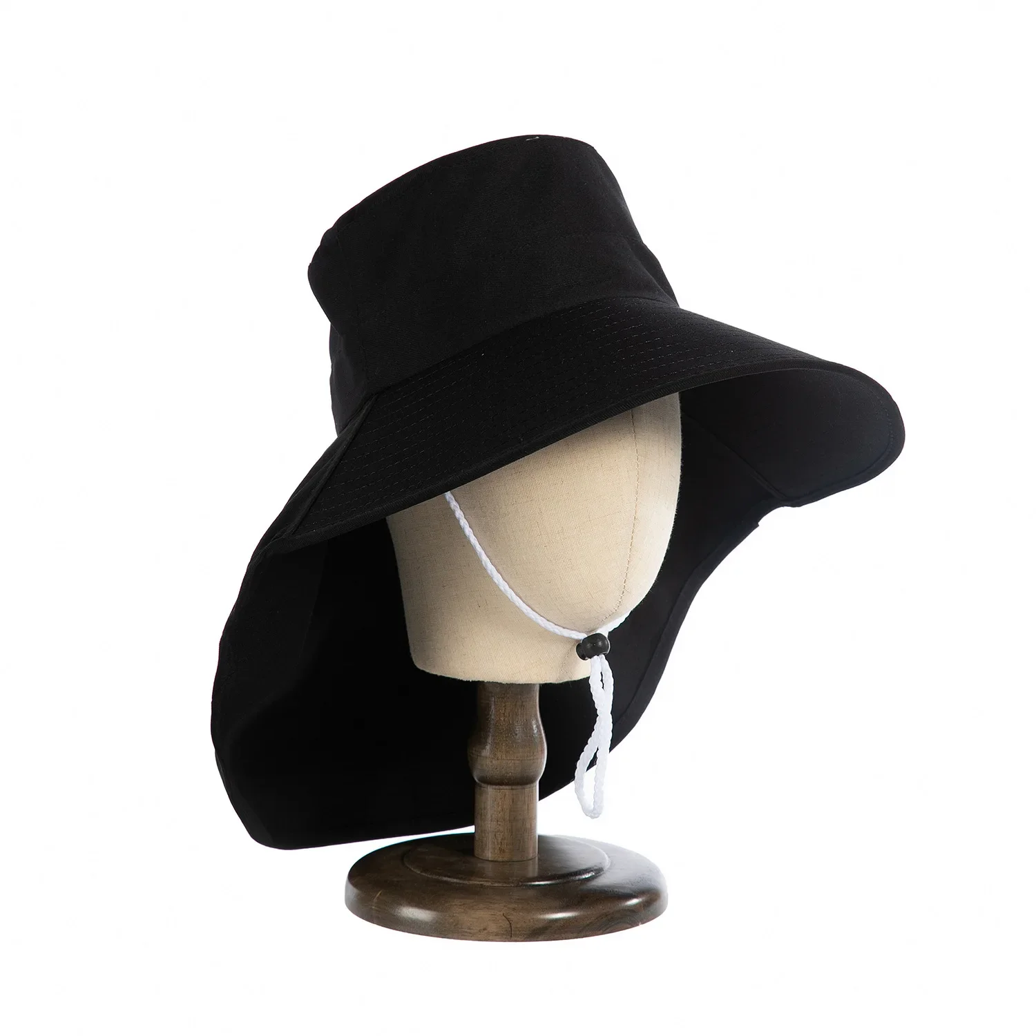 قبعة دلو للشمس في الهواء الطلق للنساء والفتيات، قبعة صيد بحافة واسعة مع غطاء للرقبة، قبعة سفاري للحماية