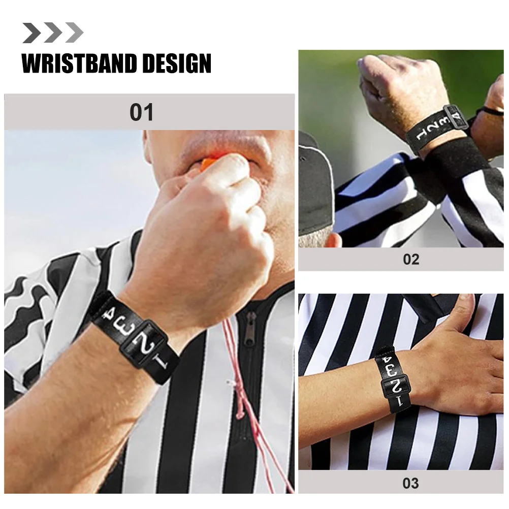 

4Pcs Football Referee Gear Wristband Numbered Band for Referees Comfortable Long-Lasting Material Convenient Match Essential