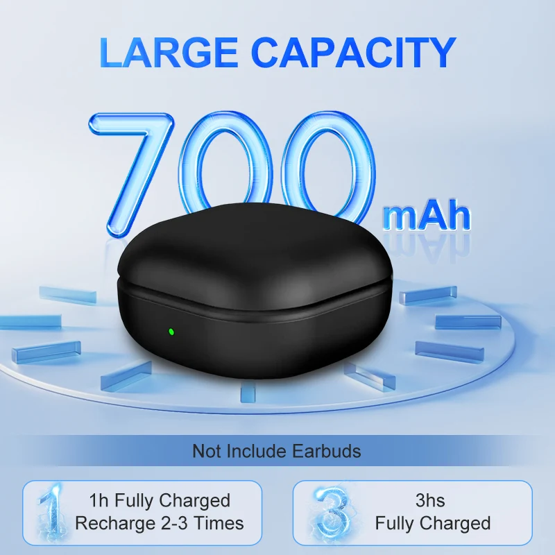 صندوق شحن بديل لهاتف سامسونج جالاكسي بادز 2 برو مع صندوق شحن ضوء المؤشر LED 450 مللي أمبير/700 مللي أمبير في الساعة علبة شاحن بطارية #1