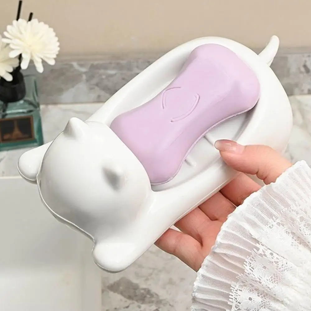 Cute Cat Duck Shape Soap Box Soap Dish Drainable Storage Holder Soap Container Storage Dish Household Bathroom Accessories view 4