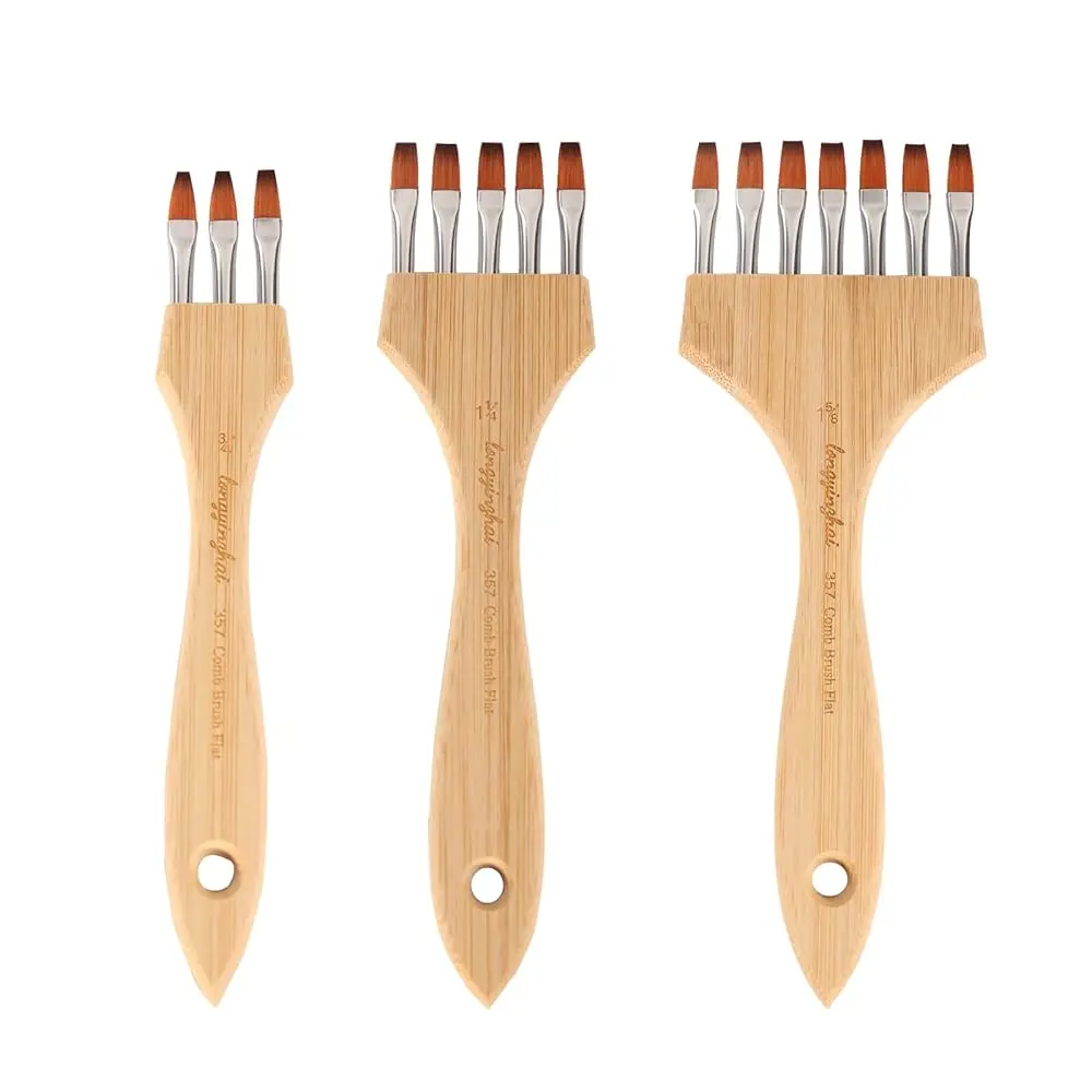 

Набор профессиональных художественных кистей: набор кистей для акрила и акварели с нейлоново-шерстяной щетиной для растушевки, нанесения эффекта пальмирования и смывания.