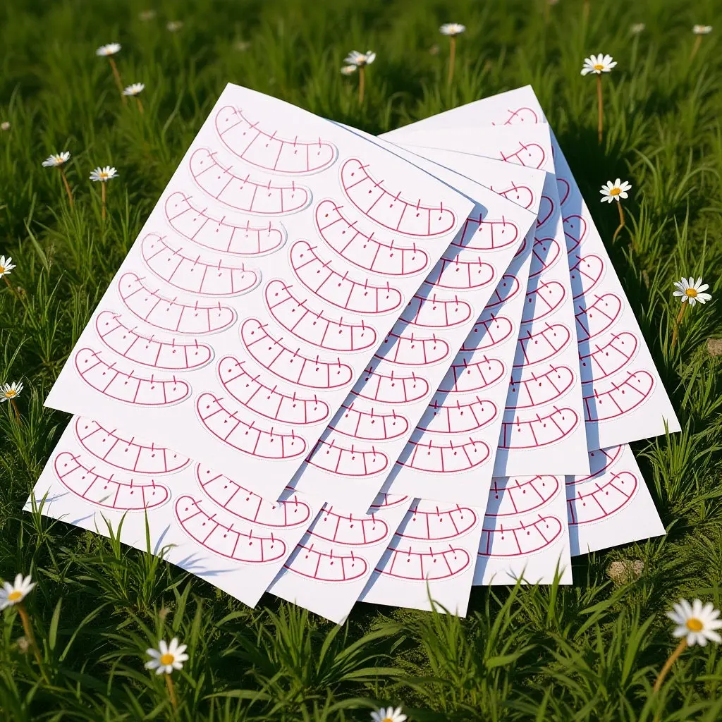 10Sheets Professional Eyelash Isolation Stickers Grafted Eyelashes Position Sticker for Upper Lower Lash Separation Clean Fast