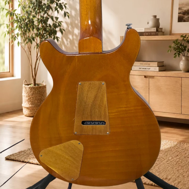 PRS Electric Guitar Tiger Pattern Double Missing Corner HH Solid Wood Body Pearl Shell Inlay Free Shipping