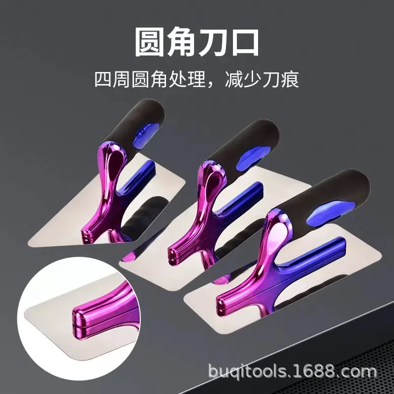 

Color Handle Stainless Steel Trowel Putty Scraper Wall Paint Tool Diatom Mud Applicator