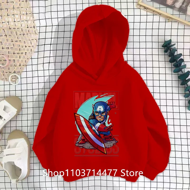 

Marvel Superhero Spiderman Cartoon Print Children Hoodie Kids Boy Clothes Spring Autumn Anime Sports Casual Pullover Sweatshirt