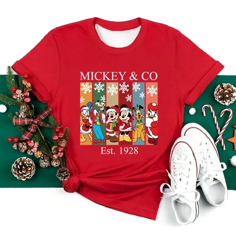 

Новинка 2024 года, женская футболка с 3D принтом «С Рождеством Диснея Санта», Kawaii Y2K, дышащая, быстросохнущая одежда в стиле Харадзюку