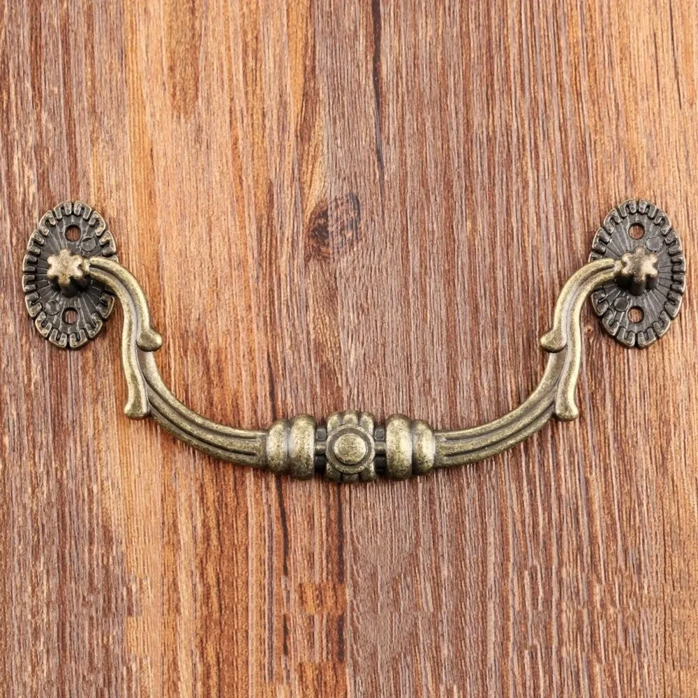 Alloy Antique Drawer Pulls Antique Bronze Classical Style Cabinet Handles Arched Handle Decorative Furniture Pulls