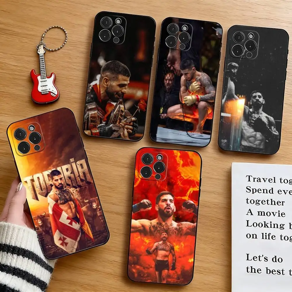 

I-Ilia T-Topuria Phone Case For iPhone 17,16,15,14,13,12,11 Plus,Pro Max,XS,Soft Silicone Black Cover
