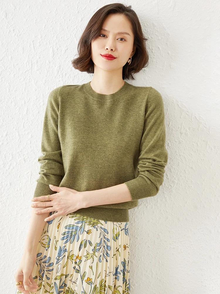 CAIXINGLE Classic style Hot Sales Of Wool Sweater Round Collar Fashion On The Solid Color Long Sleeve Knitted Pullover S-XXXL