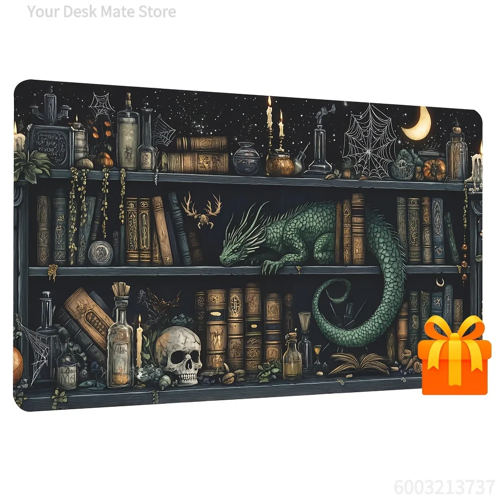 Card Playmat Designed Magician Collectible Card Game and Tabletop Mouse Pad Anti-Slip Rubber Table Mats 24X14 Inch for MTG TCG