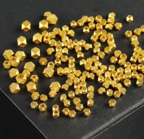 

Новое поступление, бусины из настоящего золота 18k, Золотые шарики, аксессуары для ювелирных изделий из 18-каратного золота 2 мм/2,1 мм/3 мм