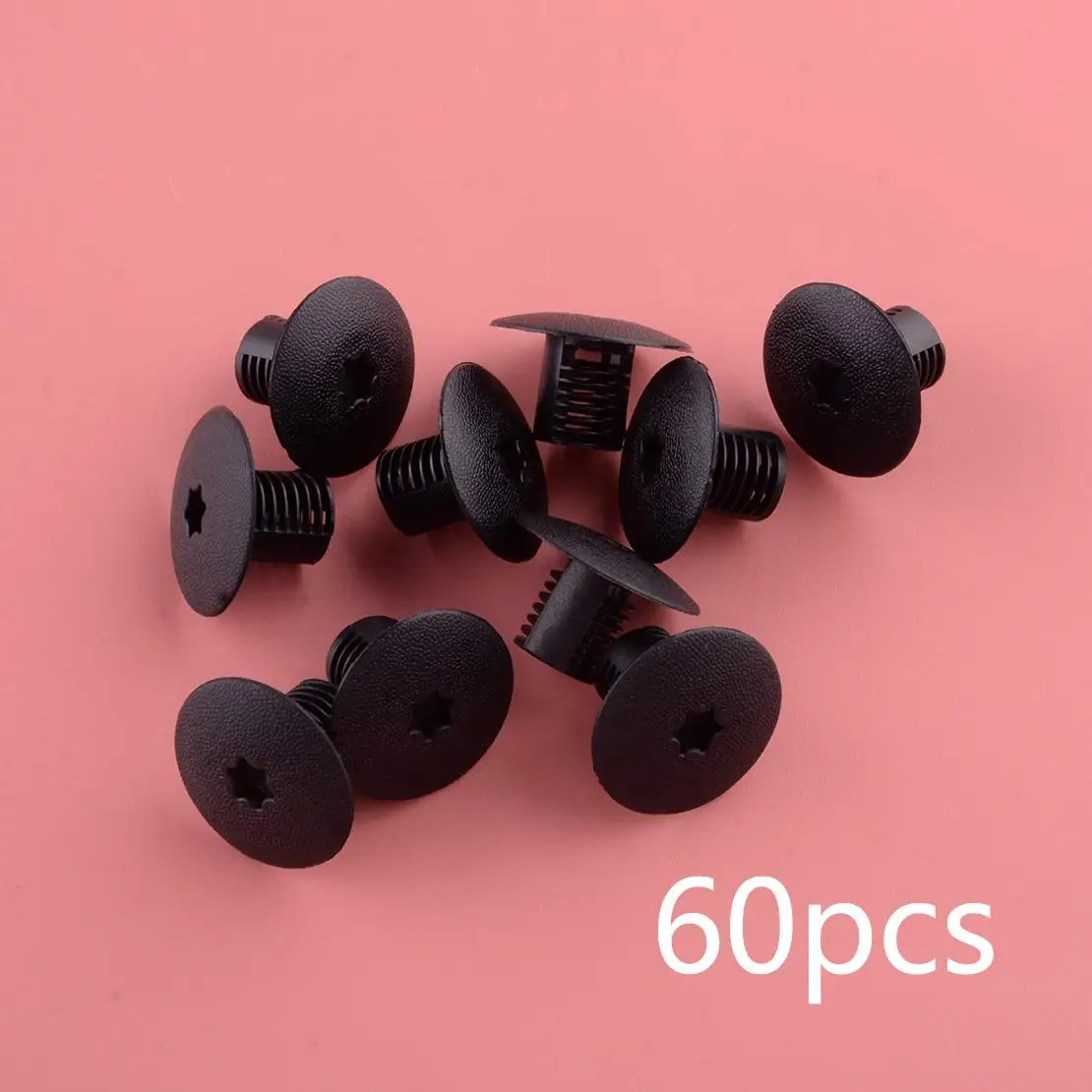 60Pcs/set Cowl Top Stud Retainer Clips Fasteners 6503339 Fit For Chrysler Dodge Ram Black Nylon