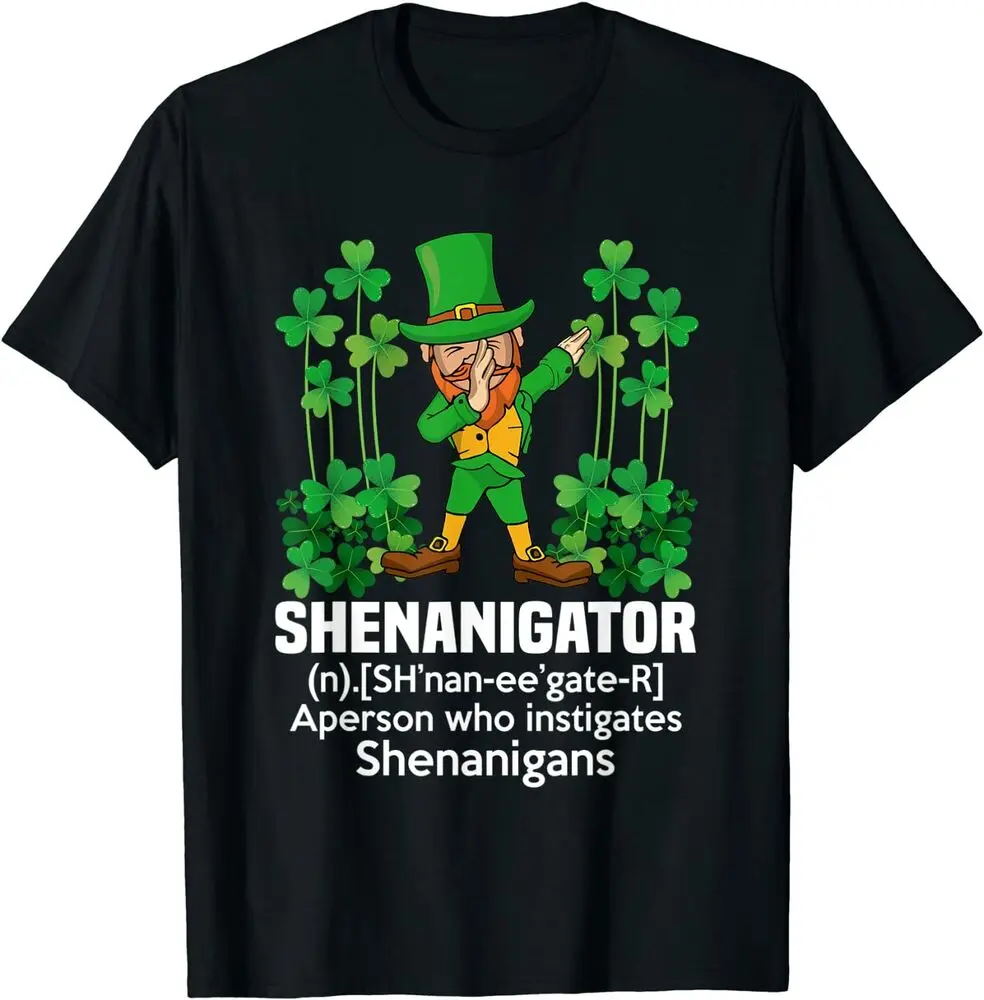 Saint Patrick Day Shenanigator Definition Dab Leprechaun T-Shirt Cotton Luxury brand vintage oversized