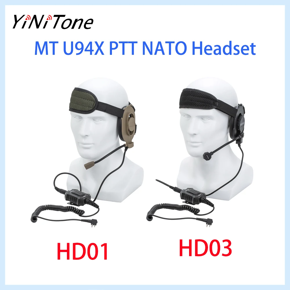 

YiNiTone 2PIN MT U94X PTT+7.1mm Elite II Radio Headset Earpiece Microphone For Motorola EP450 PRO1150 CP100 TYT walkie talkie