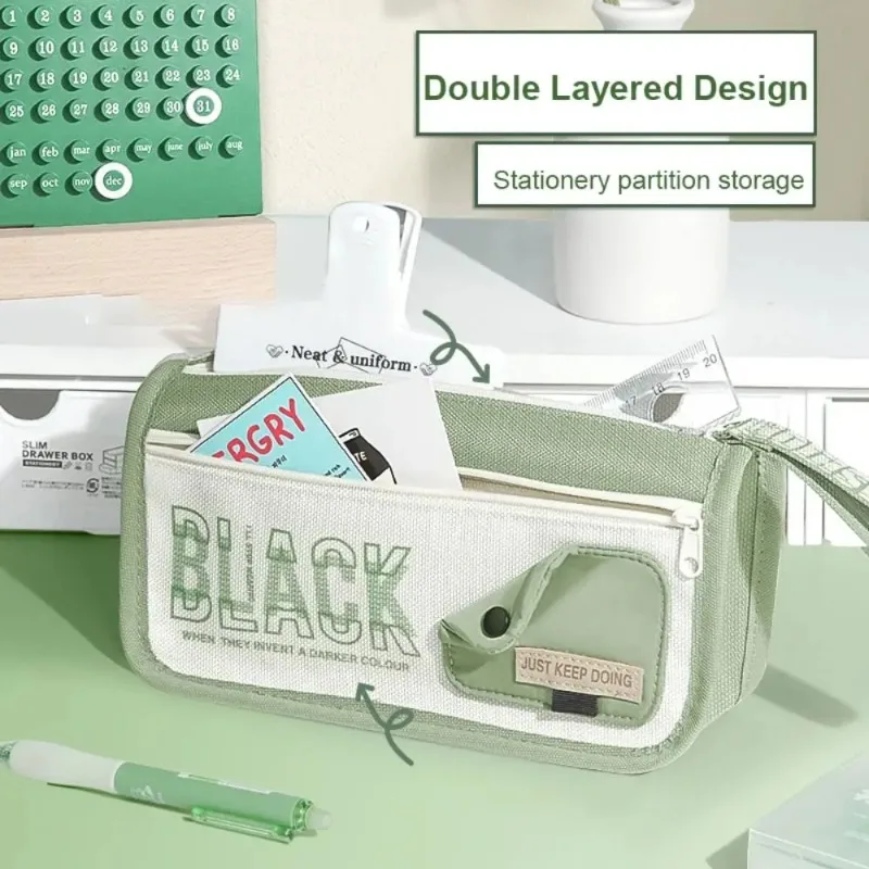 New Large Capacity Pen Bag Handheld Creative Cosmetic Bag Portable High Quality Stationery Bag School