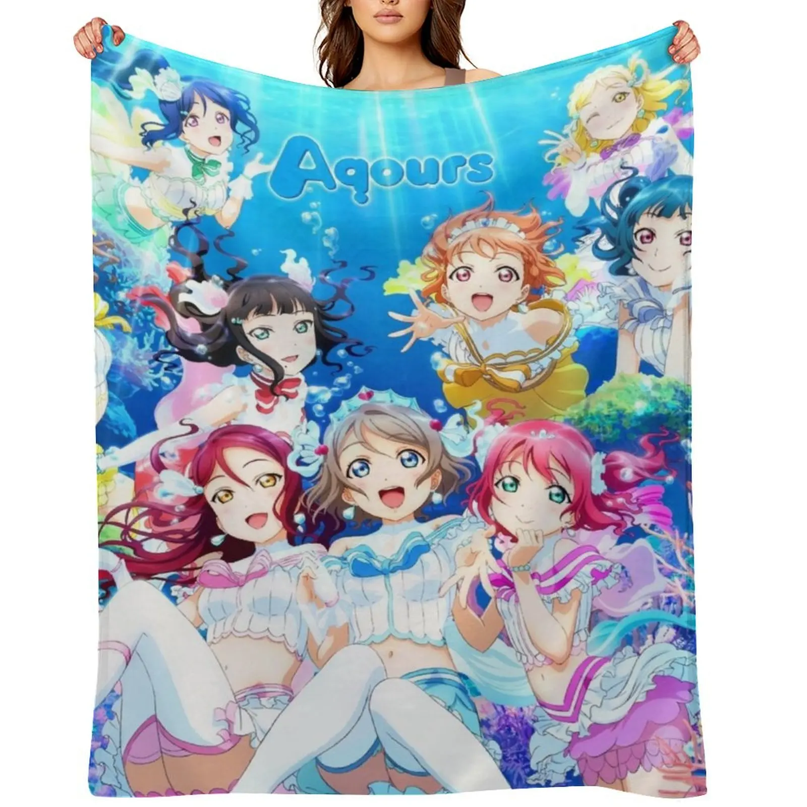 

Love Live! Sunshine!! - Koi ni Naritai AQUARIUM Throw Blanket Hair Heavy Custom Bed covers Blankets