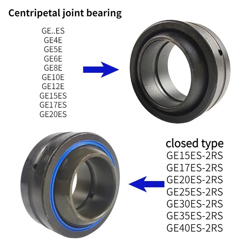 

1/4/10pcs Radial spherical plain bearings GE4 5 6 8 10 12E GE15 17 20 25 30 35 40ES GE30ES-2RS Standard type sealed type joint