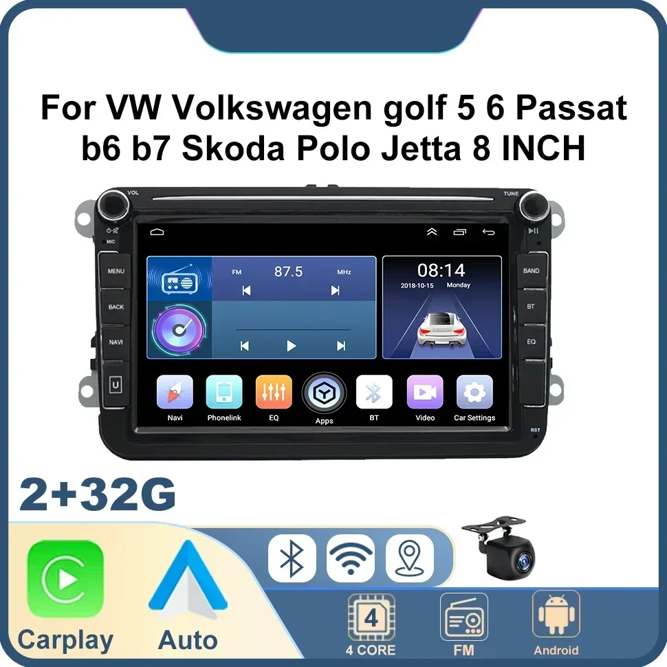 

8" Car Radio Android Multimedia Player WiFi Mirror Link RDS GPS Stereo for Volkswagen VW Passat Seat Skoda Android AUTO/ Carplay