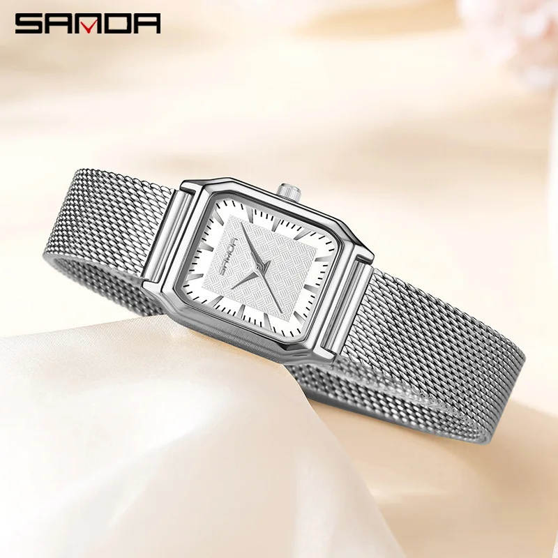 SANDA 1121 Luxury Original Watch for Woman Waterproof Mesh Quartz Ladies Watch High Quality Women\'s Watches Elegant Female Clock