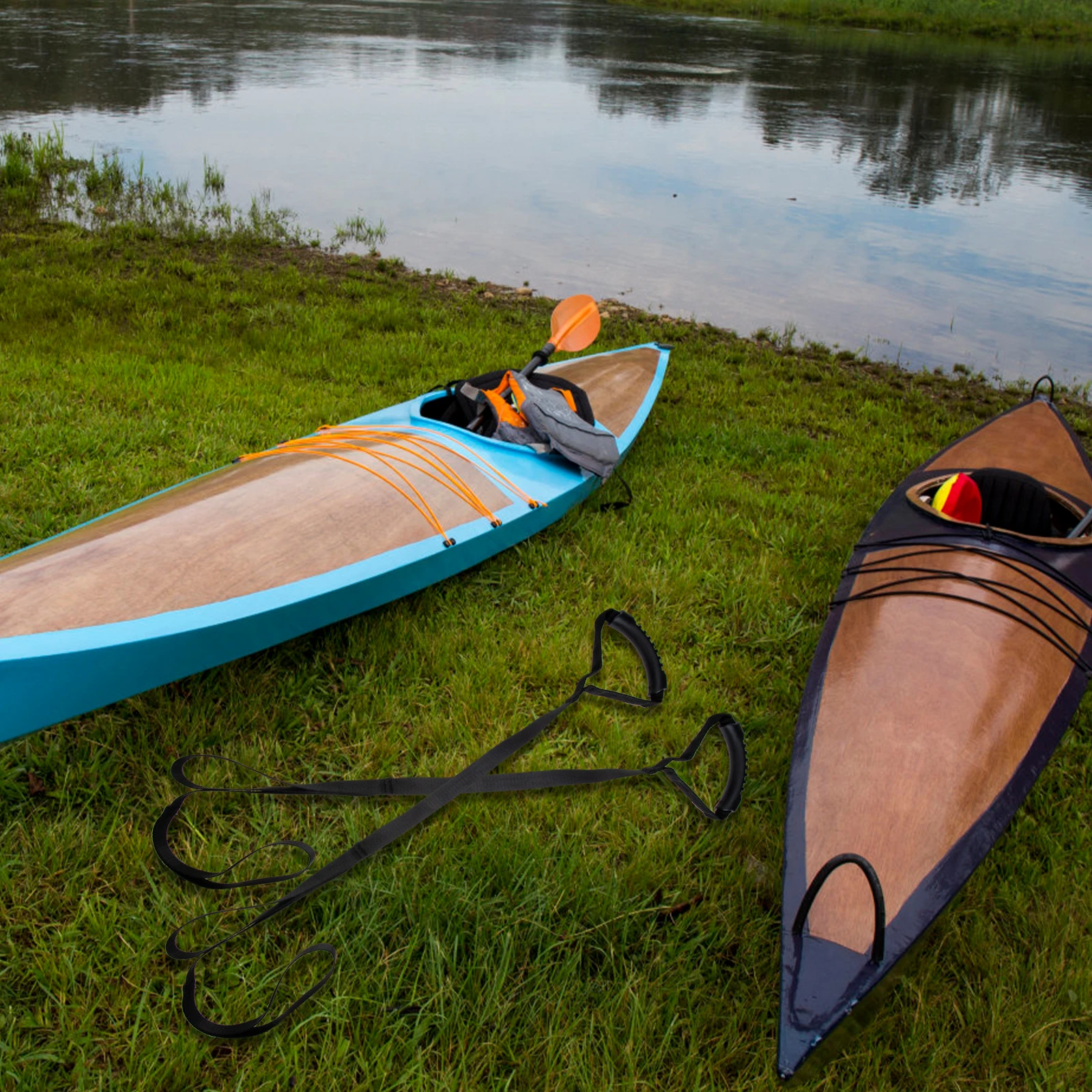

Adjustable Stand Assist Straps Kayak Replacement Accessory Support Carry Handle for Canoe Dinghy Durable Polyester Non-slip