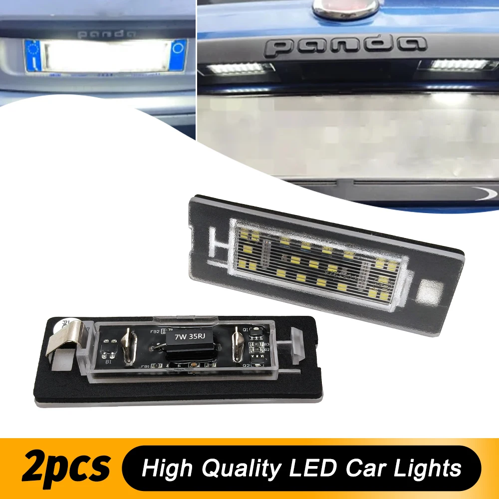 

2PCS No Error Canbus For Fiat Panda MK3 Type 169 2003-2012 MK4 Type 312/319 2011-up LED License Number Plate Lights White Lamps