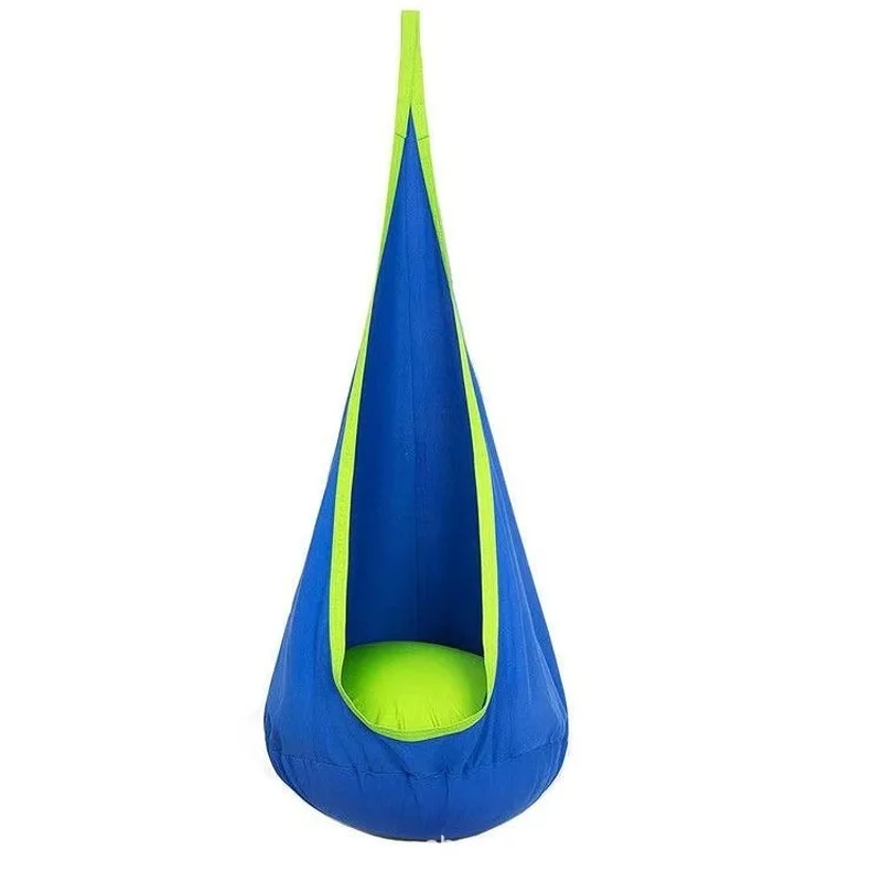 New Kids Hanging Swing Chair Nylon Cotton With Light Anti-rollover Inflatable Mat Indoor Outdoor Hammock Swing