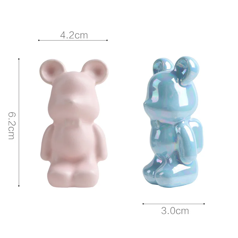 Violent Bear Cute Room Handles Cartoon Ceramic Drawer Single Hole Knobs Cabinet Handles Pulls Cabinet Door Handles