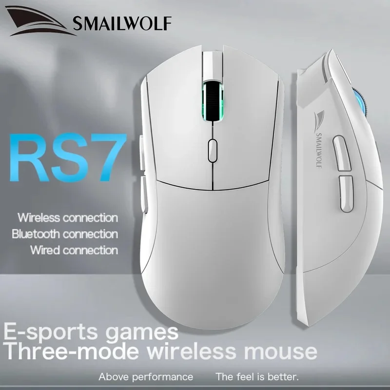 SMAILWOLF NEW Bluetooth Wireless Gaming Mouse RS7 20000dpi PAW3311 Macro Driver Laptop Desktop Computer Office Game