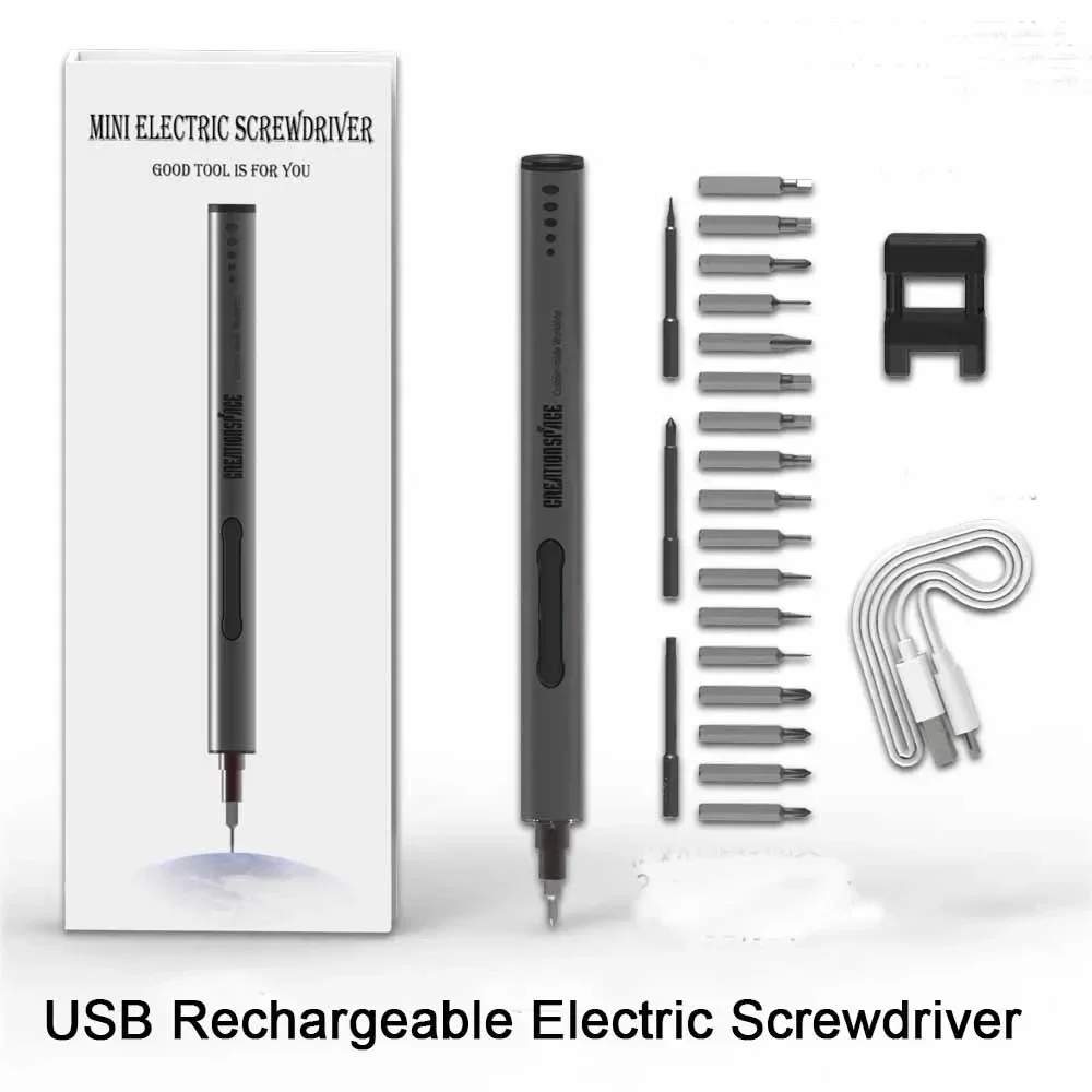 มินิไร้สาย Precision ไขควงไฟฟ้า Bit USB ชาร์จโทรศัพท์ DIY เครื่องมืออลูมิเนียม LED Light