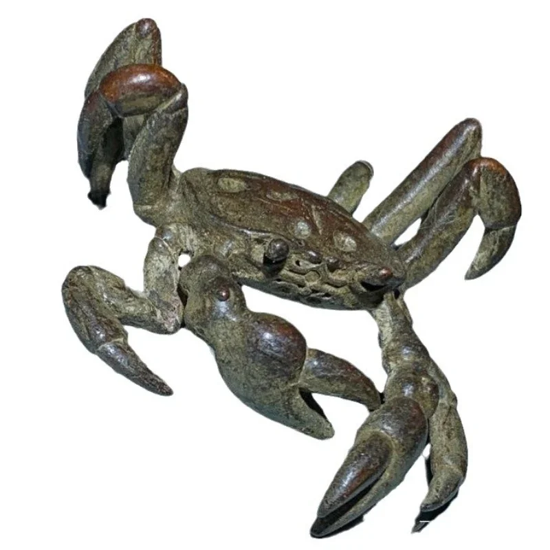 Little Fairy/ Antique Bronze Crab Creative Home Garden Ornaments Desk Miniature Statue Ornaments Animal Tea Pet Crafts Gifts