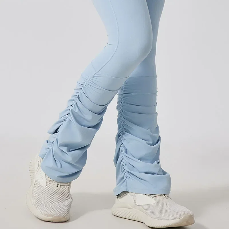 Primavera outono mulheres alta estiramento yoga leggings apertado hip levantamento feminino calças esportivas de fitness cor sólida calças de cintura alta