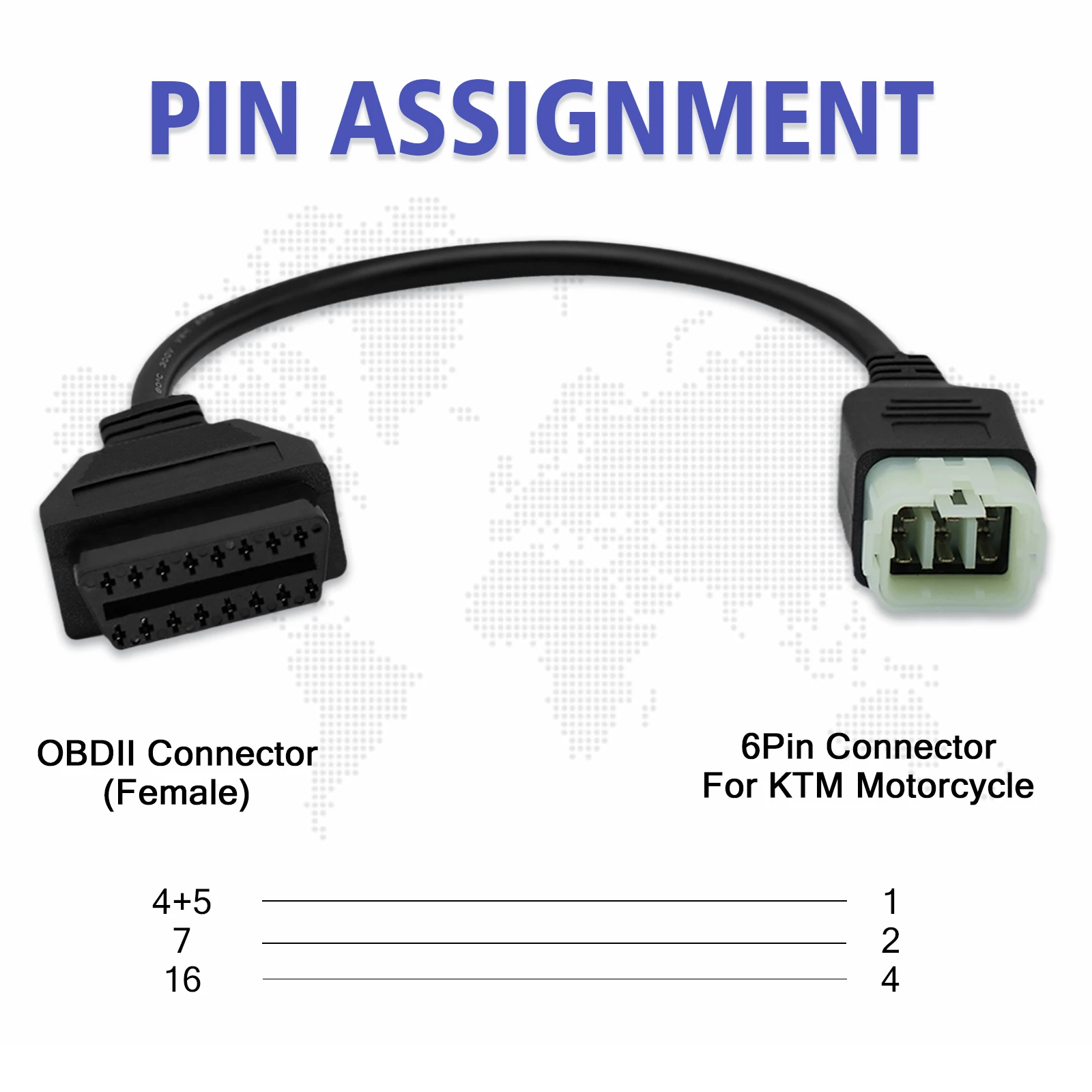 OBD2 Diagnose Adapter Für KTM Motorrad OBD Stecker 6Pin Diagnose Kabel Für Duke 125/200/690/990LC8/1190 RC8/RC125/RC200 – Detail 3