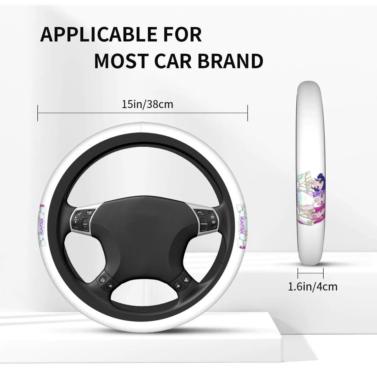 38 سنتيمتر عجلة توجيه سيارة يغطي KPop شيطان الصيادين Huntrix المضادة للانزلاق السيارات الديكور الملونة اكسسوارات السيارات