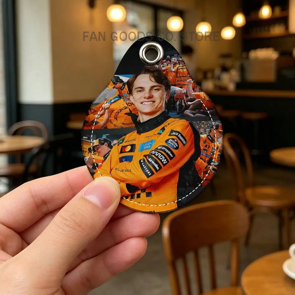 Racing Driver O-Oscar P-Piastr Leather Card Holder Keychain Key Ring Door Lock Access Tag ID Access Card Air Tag Case Keychain
