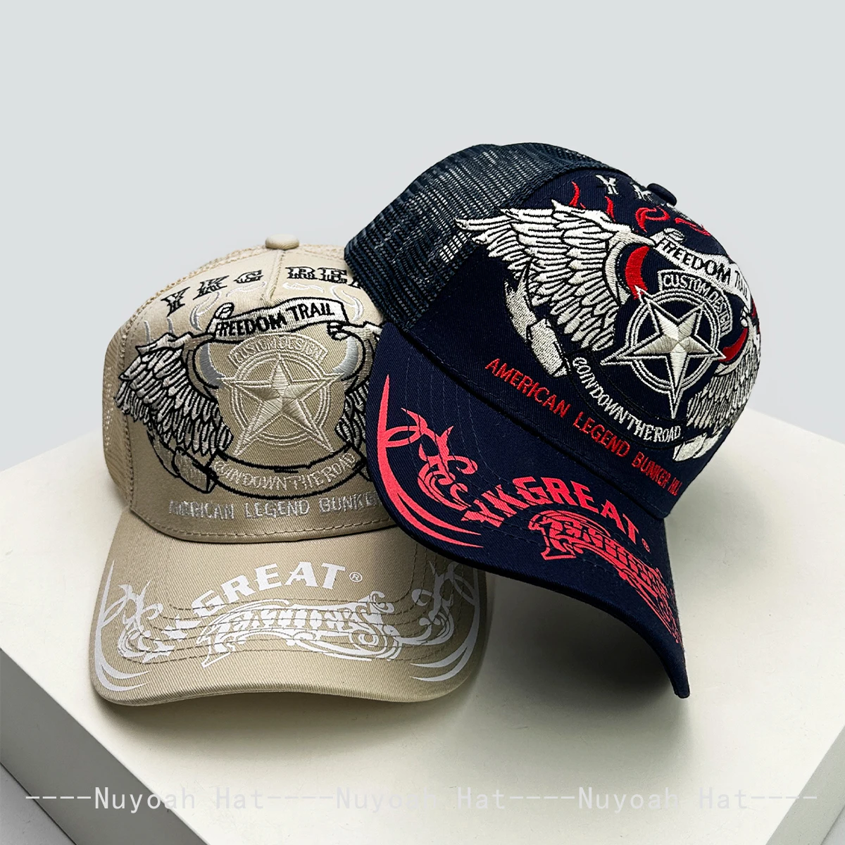 Hip Hop Star Wings Letters Embroidery Baseball Hats Breathable Mesh Sunshade New Men Women Personal Versatile Trucker Caps Retro