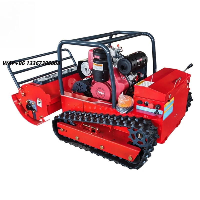 Multifunction Remote Control Tracked Lawn Mower Strong e Power Suitable for Orchards Lawns Farmland Gardening Agriculture