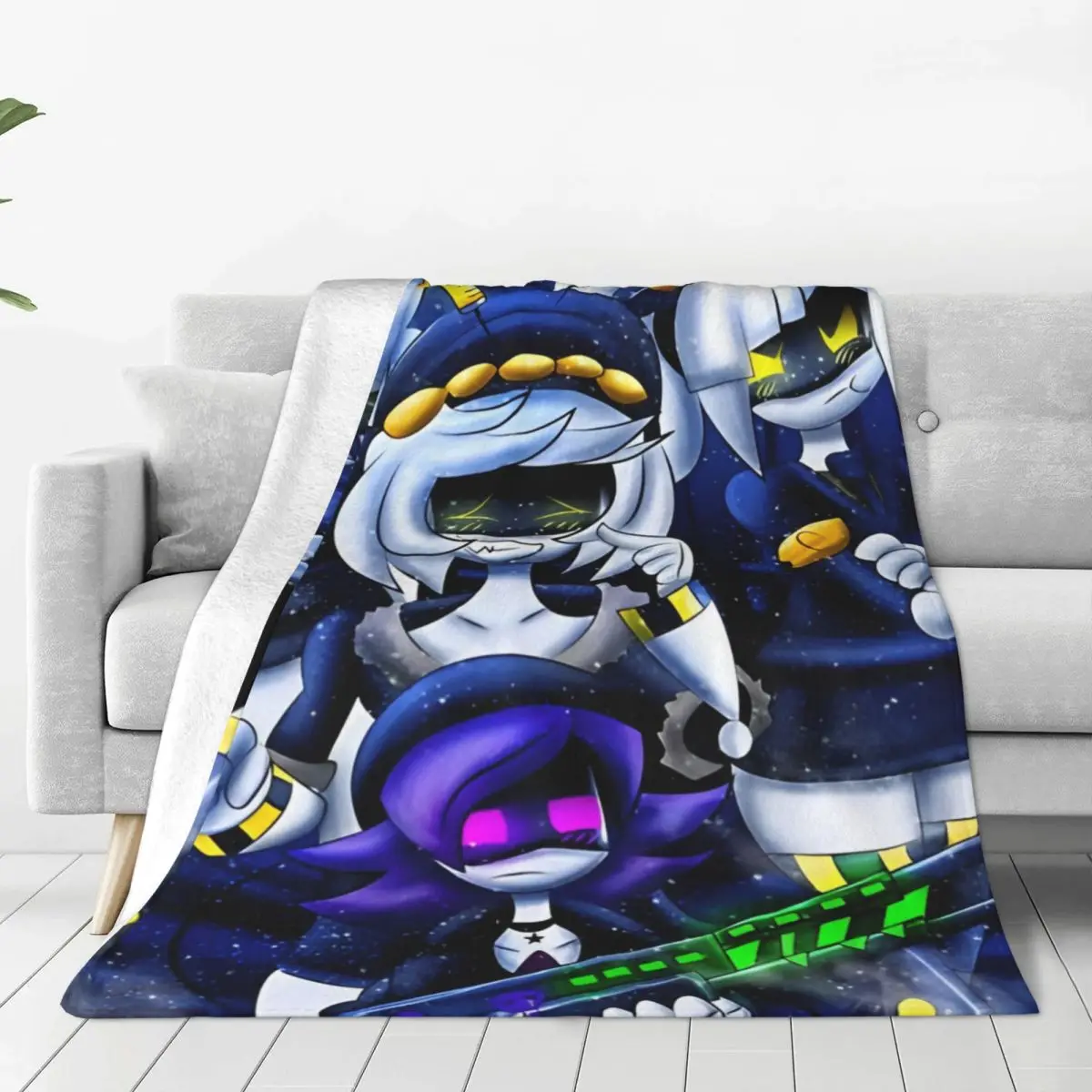 Robot Murder Drones V Uzi Flannel Blanket Soft Durable Throw Blanket for Couch Bed Travel Office Fluffy Bedspread Sofa Bed Cover