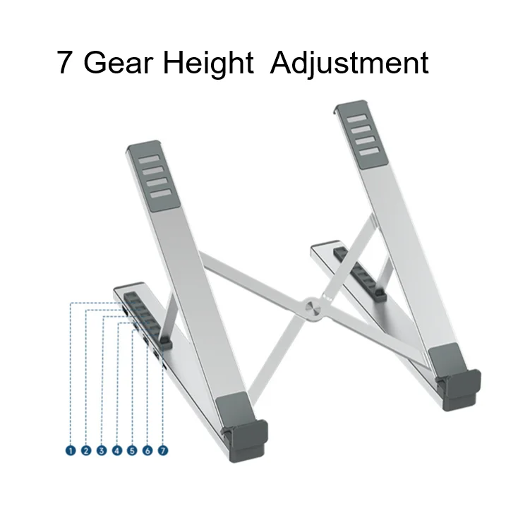 Multifunctional Foldable Height Adjustable USB Dock Stand For Laptops Tablets Home Office Use