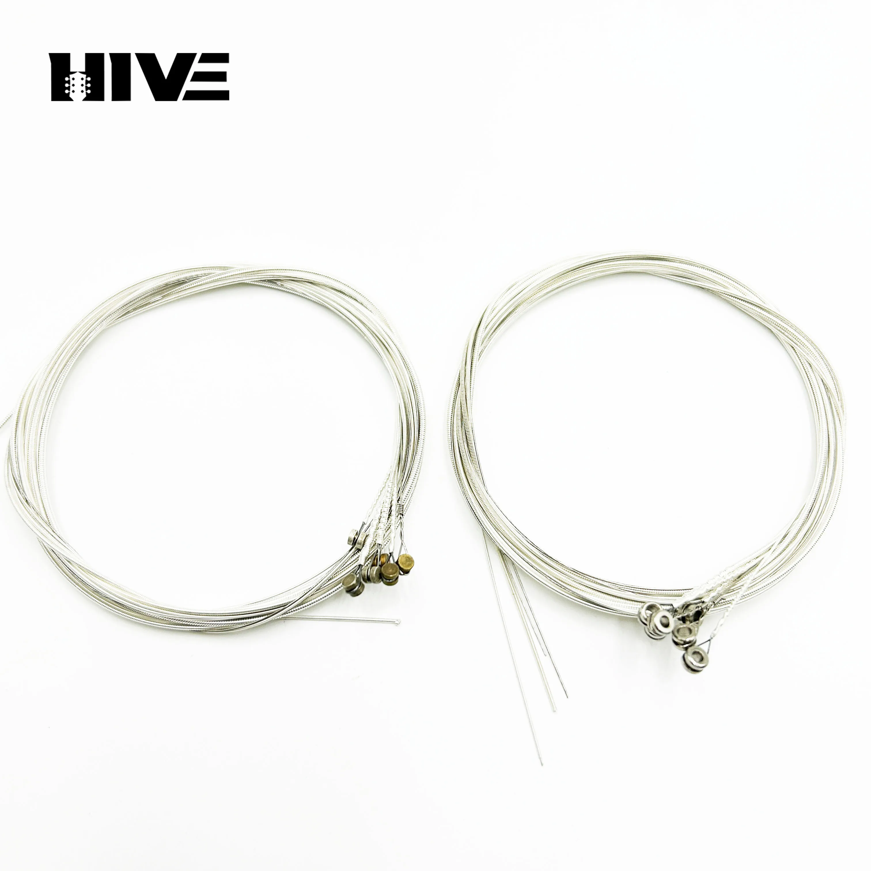 Guitar String Stainless Steel/Copper Alloy Wire Silvering Six-string Folk Guitar String With Solid Bead & Hollow Bead Head