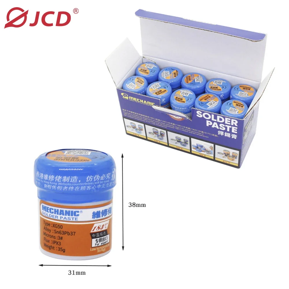 JCD XGSP50 Temperatura costante senza piombo 183 °   C Strumenti di riparazione per saldatura con pasta saldante per riparazione a temperatura media e bassa