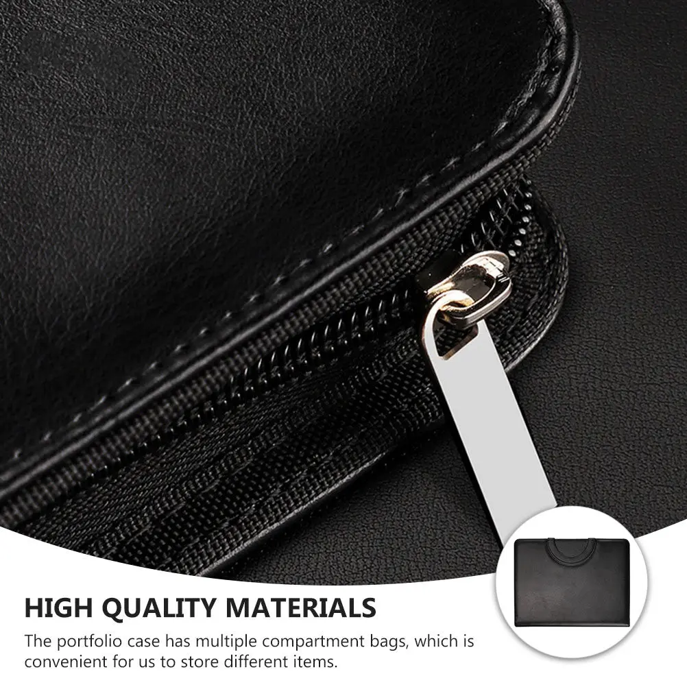 

Business Portfolio Binder Compact Executive Padfolio Conference Folder Zipper Document Organizer Office Supplies