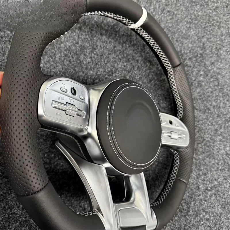For Mercedes Benz AMG Modified Perforated Leather Steering Wheel Assembly Custom Carbon Fiber Direct From Factory With Horn Shel