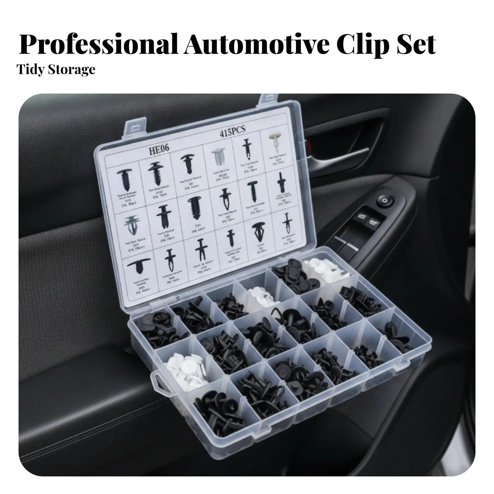 415PCS Car Trim Fastener Clip Kit with Removal Tool Nylon Retaining Clips for Auto Interior Exterior Panel Repair