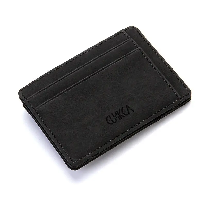 Mini Small Flap Magic Wallets Ultra Thin Men Male PU Leather Zipper Coin Purse Pouch Credit Bank Card Case Holder Bag Moneyclip