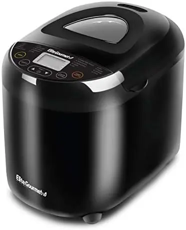 Elite Gourmet 2lb Bread Maker w/ 19 Presets, Gluten-Free, Dough, Jam & Delay Timer - Black